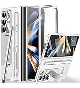 Miimall Lederhülle Kompatibel mit Samsung Galaxy Z Fold 5 Hülle mit S Pen Stifthalter, Fold 5 Hül...