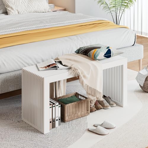 Image of APRTAT Bamboo Dining Bench 35-Inch Indoor Wood Shoe Rack Bench for Entryway