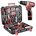 TLGREEN 138 Pieces Tool Kit Set, Toolbox with 12V Cordless Drill Set, 25+1 Torque Levels, 2 Speed Gearbox, Mechanic Tool Box for Men Women Home（Socket & Wrench & Drill & Screwdriver Kit）