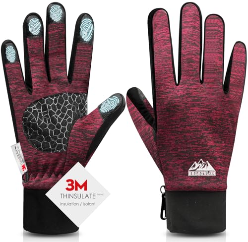 Image of Bruvoalon Winter Gloves for Women & Men, 3M Thermal Insulation, Lycra Fabric, Touchscreen, Anti-Slip