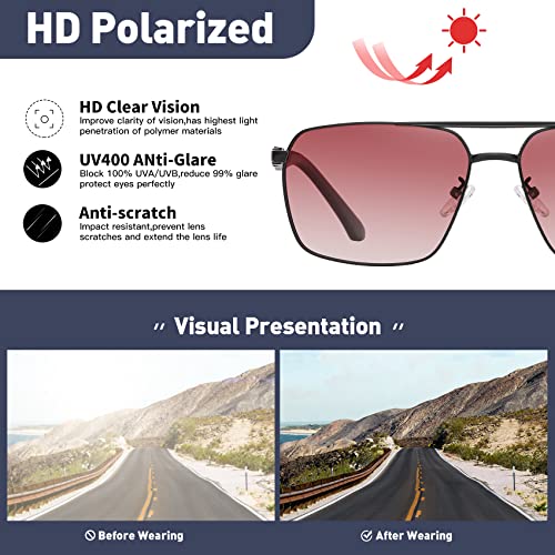 Image of Sunglasses for Men Women Trendy Polarized Sunglasses UV400 Fashion SunGlasses Aviator Sunglasses for Driving Fishing