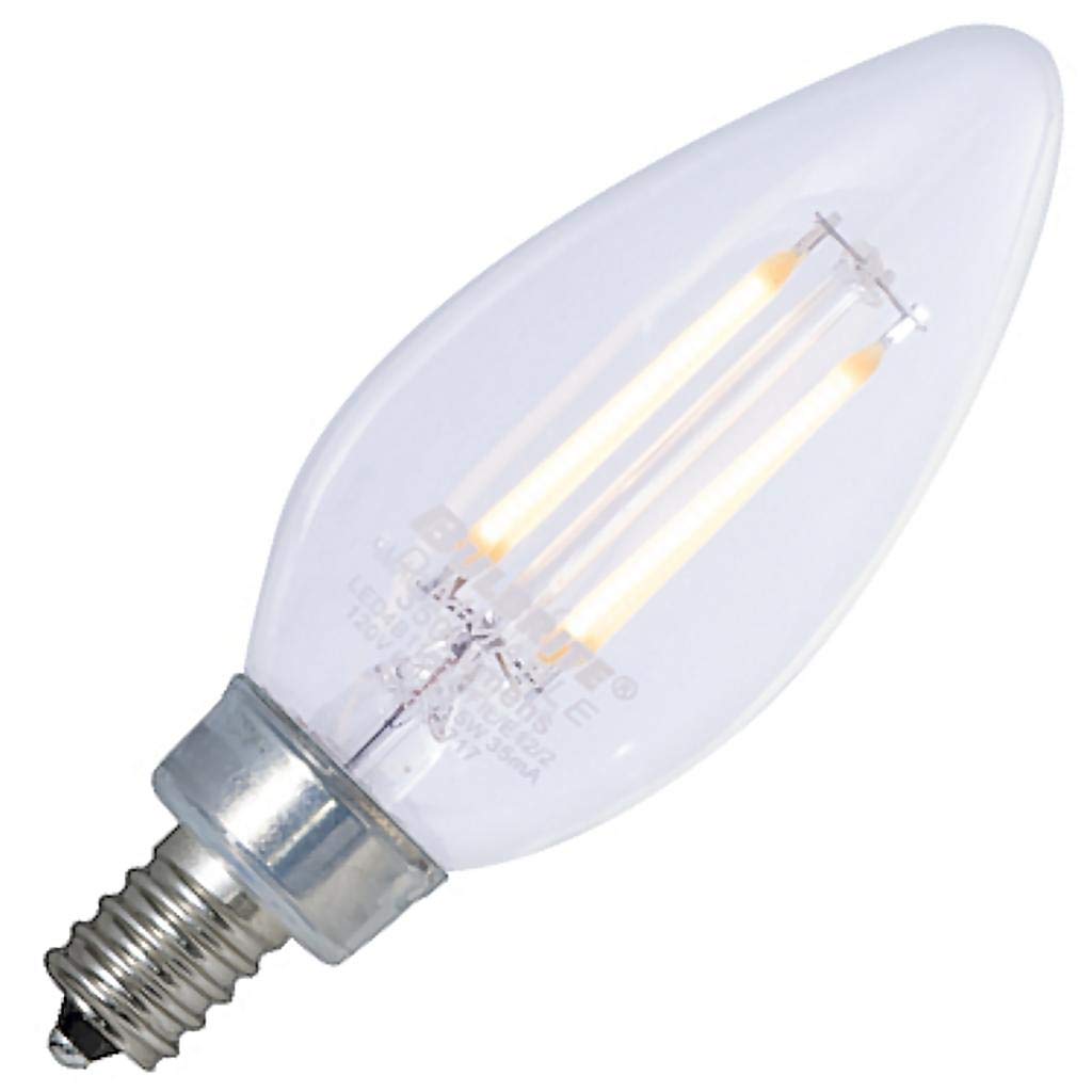 Bulbrite 776677 LED4B11/27K/FIL/E12/2/JA8 Led 4W B11 Dimmable Light Bulb, JA8 Certifiede12/Canelabra Base, Warm White