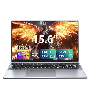 15,6 Zoll Gaming-Laptop, mit 16 GB RAM, 512 GB SSD,R5 7430U Prozessor (bis zu 4,3 GHz), 1920 x 1080 Display, Wi-Fi 5, Bluetooth 5.0, HDMI-Port x1, Tastatur mit Hintergrundbeleuchtung, Win11 Pro