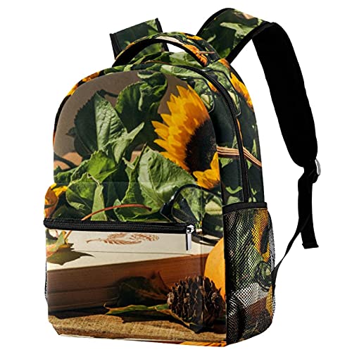 Sac à dos floral pour filles et garçons - Cartable décontracté pour étudiants multicolore