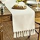 Artoid Mode Beige Landhausstil Quasten Tischläufer, Waschbar Küche Tisch Dekoration Party Geburtstag Hochzeit Dekor 33x243 cm