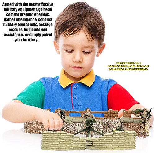 Click N' Play Military Toy Play Set | Trench Defense Unit Action Figures | 25 Pieces Army Men Toys For Boys | Military Toys For 3 Year Old Boys And Older #TOP3