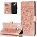 Produktbild HMTECH Galaxy A30 Hülle,Für Samsung Galaxy A20 Handyhülle Prägung Mandala-Blume Flip Case PU Leder Cover Magnet Schutzhülle Tasche Skin Ständer Handytasche für Samsung Galaxy A30,LD Mandala Rose Gold