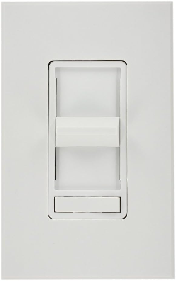 Leviton 71113-W 1000Va 800W, 3-Way, Renoir Preset Electro-Mechanical Magnetic Low-Voltage Slide Dimmer, Narrow Fin, White