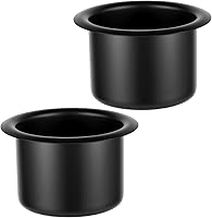 Xelsluthe 2-Pack Black Aluminum Cup Holder Inserts - Universal Recessed Drink Can Holders for Sofa, RV, Boat, Car, Truck, Poker Table