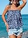CUPSHE Womens Top Square Neck Sleeveless Flutter Shirt Relaxed Blouse Casual Beach Loose M Blue