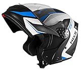 Capacete Mixs Gladiator Neo Brilhante Escamoteavel Articulado Robocop Azul 58