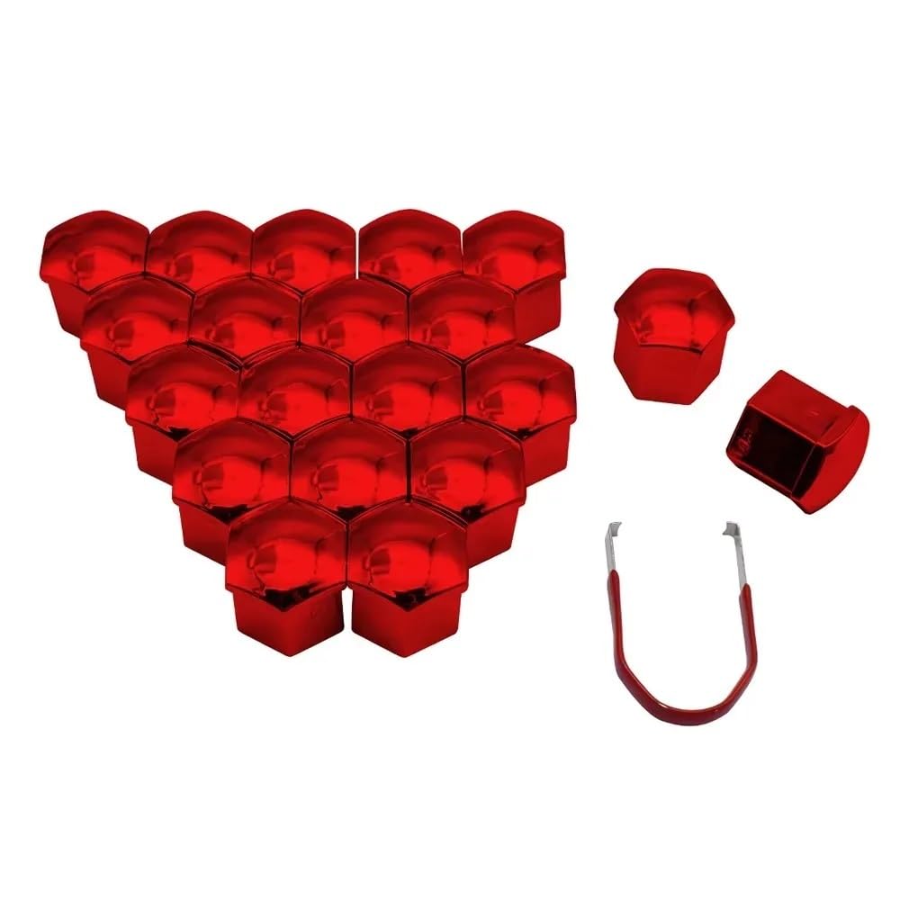 LOCKLGFMCZ 20Pcs Car Wheel Nut Protector Caps 17 19 21mm Anti-Rust Auto Hub Screw Cover Tyre Bolt Exterior Accessories Decoration(Roze,17mm)