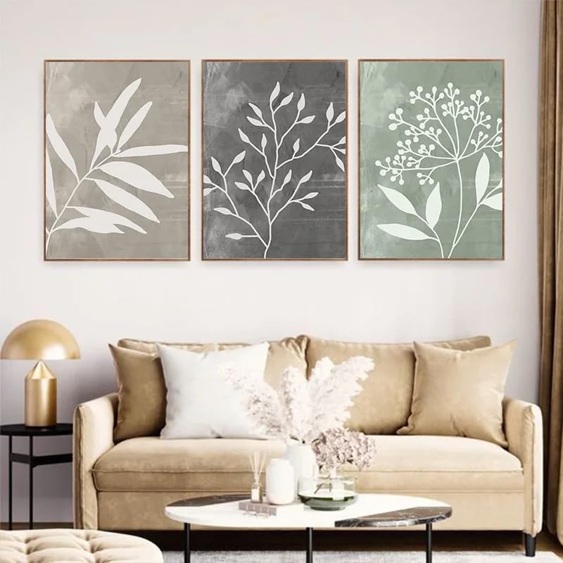Affiches botaniques grand format pour habiller un mur vide peinture toile vert sauge