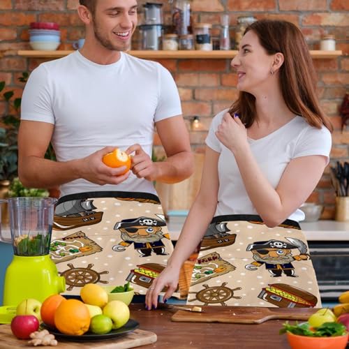 Demi-tablier de cuisine 3 poches lot de 3 protégeant efficacement pour le service - 6
