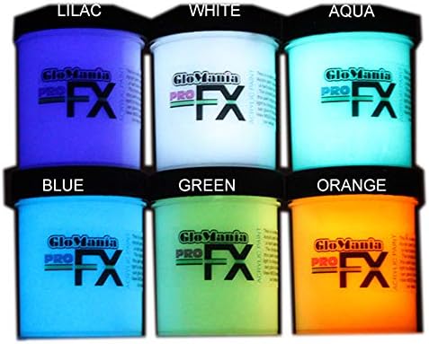 6 Color Set Glow in The Dark Paint Luminous Glowing 1/2oz- Sampler