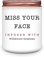 Homsolver Miss Your Face Lavender Scented Soy Candle - Funny Friendship Gift for Women Men Bestie Sister Birthday Christmas
