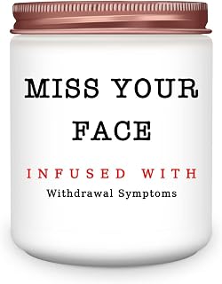 Homsolver Miss Your Face Lavender Scented Soy Candle - Funny Friendship Gift for Women Men Bestie Sister Birthday Christmas