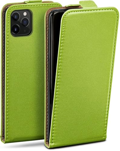 Étui iPhone 11 Pro à rabat cuir synthétique vert protection 360