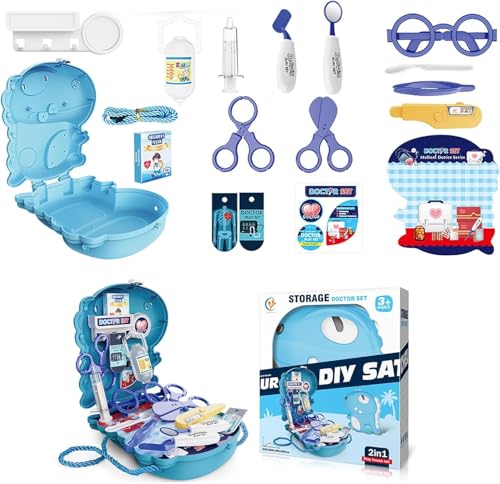 Image of Doctor Kit for Toddlers 2-7 Years Old - 18 Pcs Dinosaur Kids Doctor Play Set, Preschool Pretend Play Medical Kit with Carrying Bag, Toys for Age 2-7, Gifts for Boys Girls for Role Play