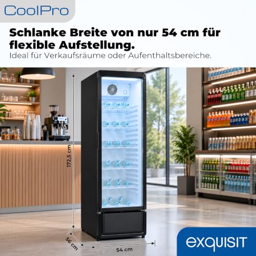 Exquisit Getränkekühlschrank 280 l - Gastro Kühlschrank mit Glastür