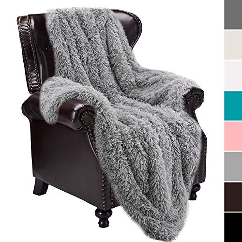 junovo Super Soft Shaggy Longfur Faux Fur Blanket, Fuzzy Throw Blanket for Bed