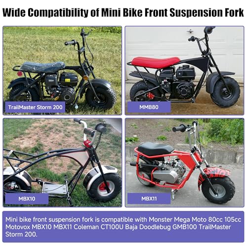 Image of Mini Bike Front Suspension Fork Kit Compatible with Monster Mega Moto 80cc 105cc Motovox MBX10 MBX11 Coleman CT100U Baja GMB100 TrailMaster Storm 200 Parts 7 /8 Handlebar