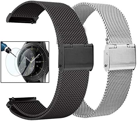 Amazon Com Valkit Compatible Galaxy Watch 46mm Galaxy Watch 3 45mm Bands 2 Pack 22mm Stainless Steel Solid Wrist Bands Metal Bracelet Straps For Galaxy Watch 46mm Galaxy Watch 3 45mm Gear S3 Frontier Black