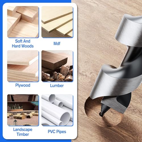 SPEEDWOX 3/4-Inch x 12-Inch Long Auger Drill Bit For Wood Hex Shank 2/5-Inch One Piece, Ship Auger Long Drill Bit For Wood Hole Cutter In Hardwood, Softwood, Plastic, Drywall And Composite Materials 6 SPEEDWOX 3/4-Inch x 12-Inch Long Auger Drill Bit For Wood Hex Shank 2/5-Inch One Piece, Ship Auger Long Drill Bit For Wood Hole Cutter In Hardwood, Softwood, Plastic, Drywall And Composite Materials - Image 6