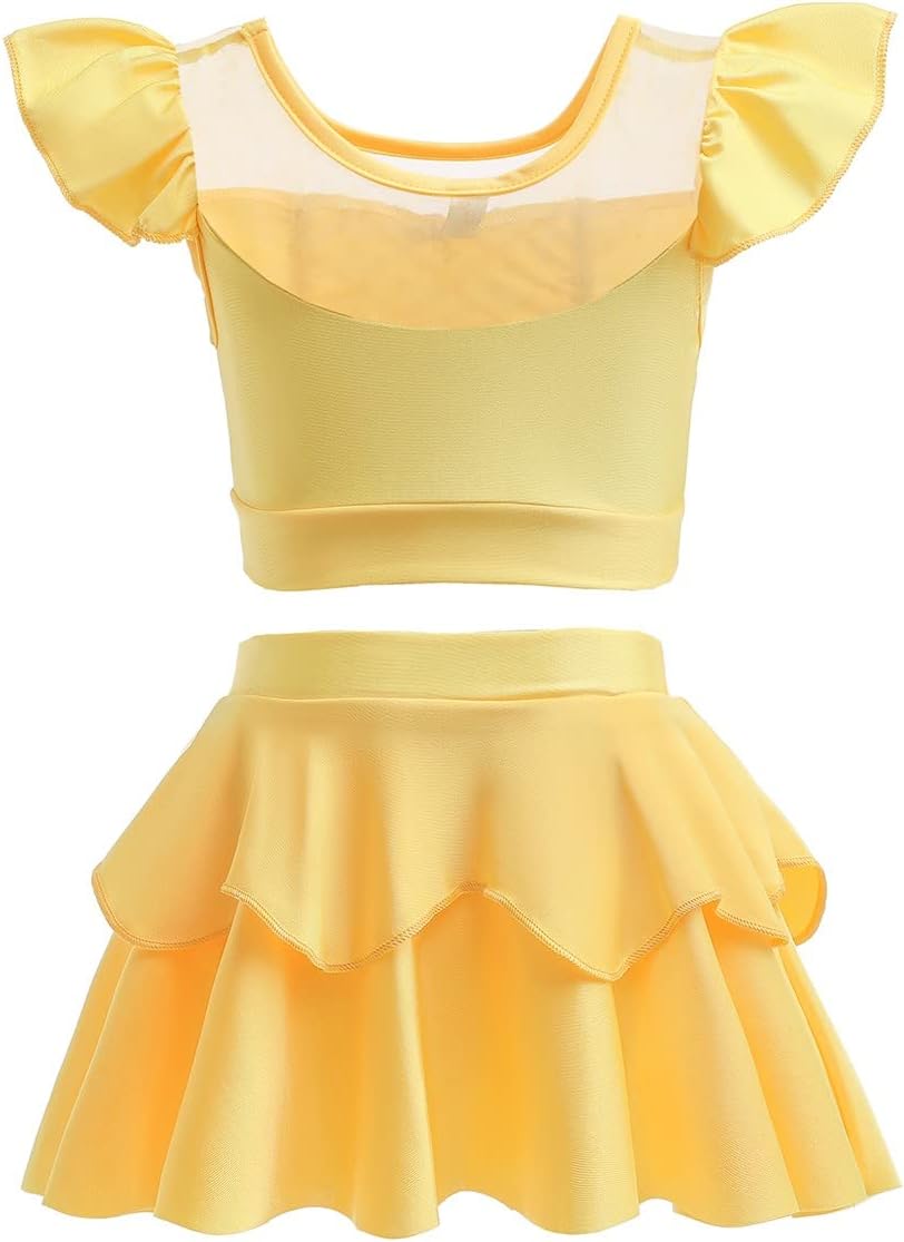 MYRISAM Girls Princess Two-Piece Tankini Swimsuits Party Bathing Suits Ruffles Beach Surf Swimming Swimwear Bikini Set - Image 4