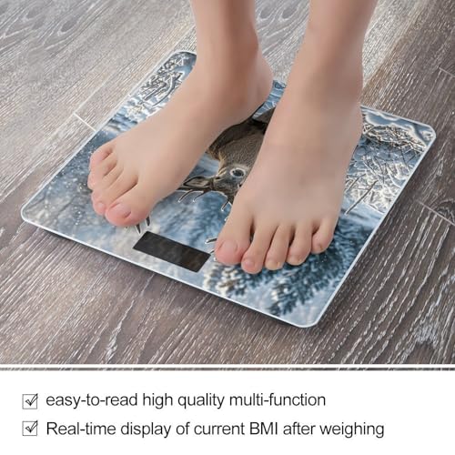 Báscula digital de baño con vidrio templado y pantalla LED miniatura 5