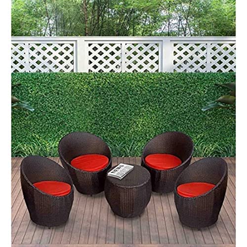 PRATHAM INDIA Apple Patio Chair & Table Set with Cushion for Indoor