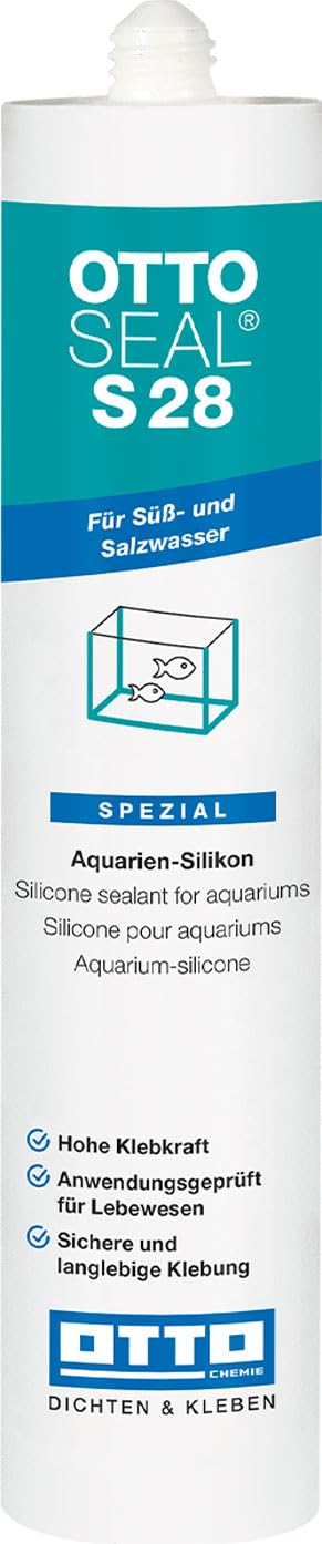 OTTOSEAL28 Aquarium and Glass Stone Silicone 310 ml Cartridge C04 Black