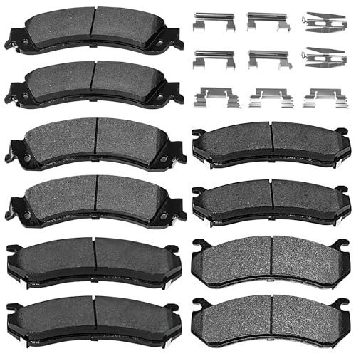 Image of Brake Pads Front and Rear Compatible with Cadillac Escalade EXT ESV, Chevy Avalanche 1500 Silverado Suburban, GMC Sierra 1500 Yukon XL Brake Pads Semi-Metallic D785 D834