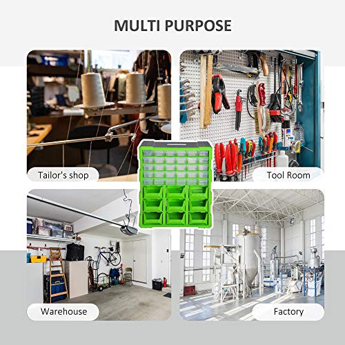 DURHAND Plastic 39 Drawer Parts Organiser Wall Mount Storage Cabinet Garage Small Nuts Bolts Tool Clear 7 DURHAND Plastic 39 Drawer Parts Organiser Wall Mount Storage Cabinet Garage Small Nuts Bolts Tool Clear - Image 7