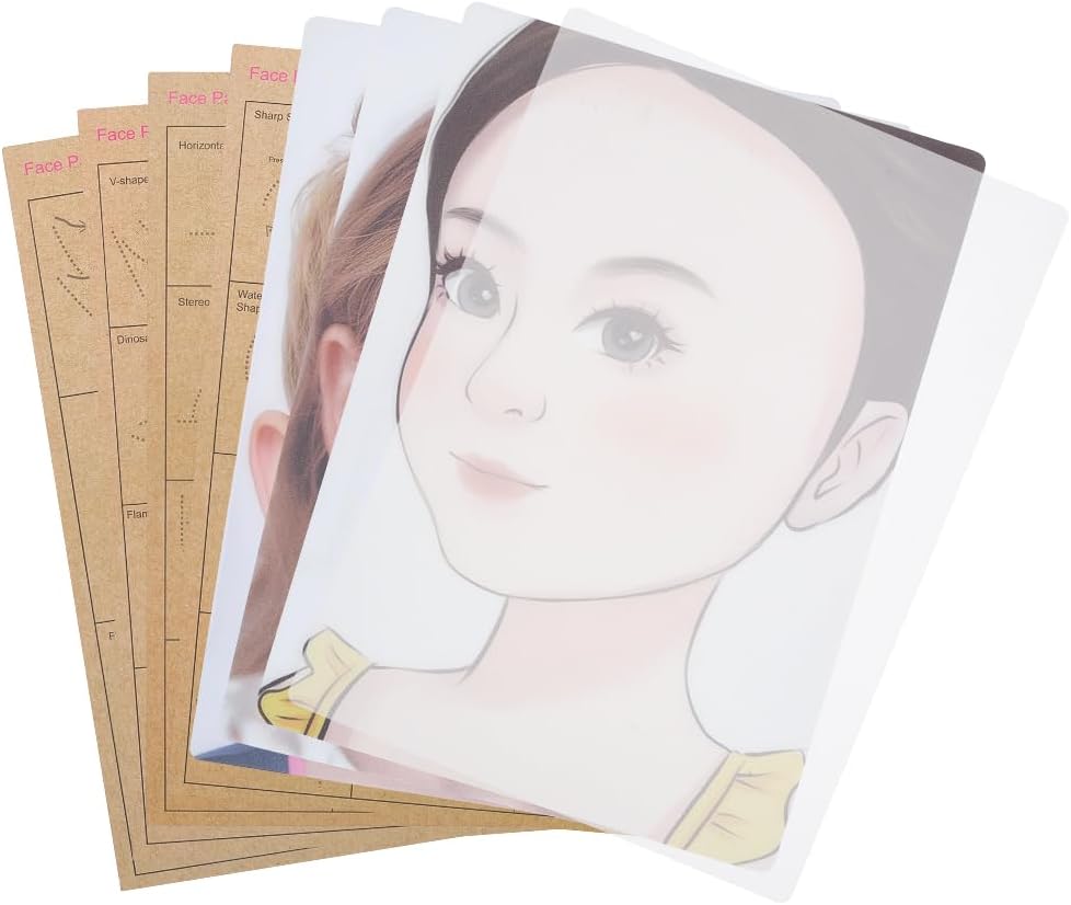 FREEBLOSS 8pcs Face Painting Practice Sheet 3 Styles Reusable Face Paint Practice Board Exercise Painting Template A4 Size