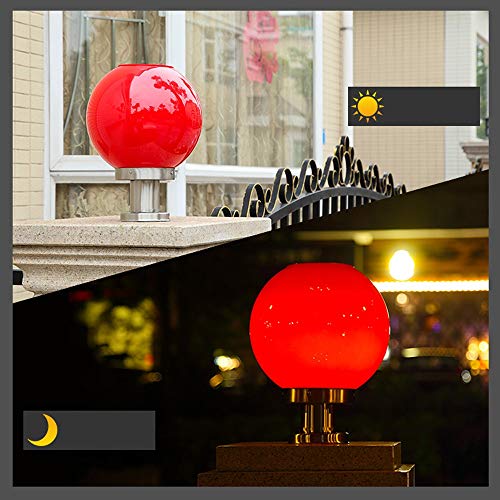 ZZYJYALG Zuivere Kleur Moderne Eenvoudige Solar Outdoor Waterdichte Glas Bal Postlichten Europese Roestvrijstalen… - Image 3