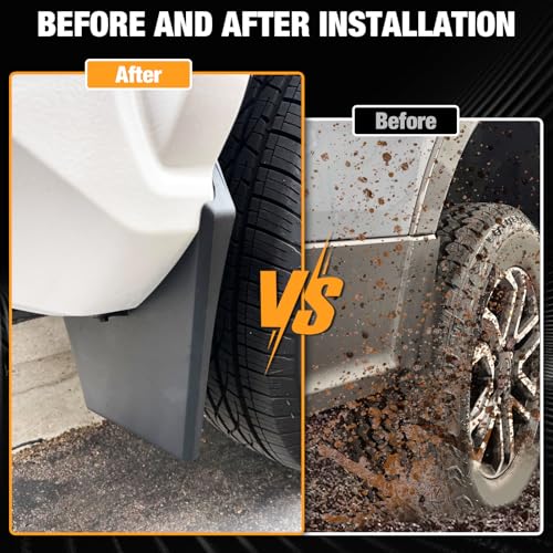Image of XUKEY Mud Flaps for 2024 2025 2026 Toyota Tacoma Accessories All Weather Splash Guard Mudguards Mudflaps Fender Tire Protector Rear Front Mud Guards No Drilling Required,Black OEM-Style(Set of 4)
