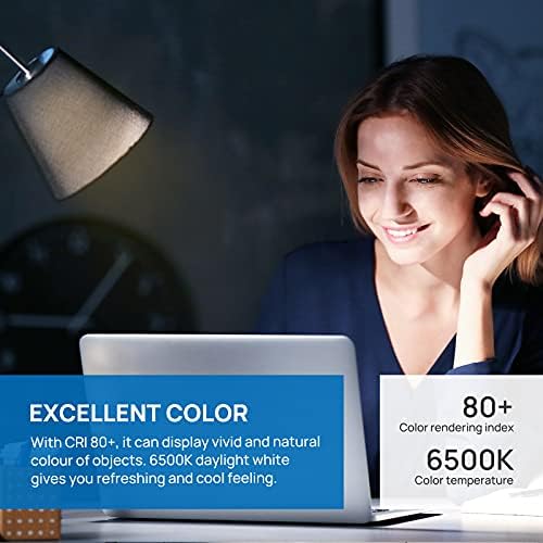 Linkind 6-Pack Dimmable E27 Edison Screw Golf Ball Bulb, 4.2W Daylight G45 Dimmable E27 LED Mini Globe Bulbs, AC220-240V, 40W Equivalent, 470lm, 6500K, Frosted, 6 Pack