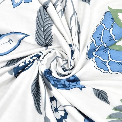 Image of BLOCKS OF INDIA 100% Cotton Dohar King Size Reversible Hand Block Printed Malmal Summer Dohar /Blanket (Blue Anar JAAL)