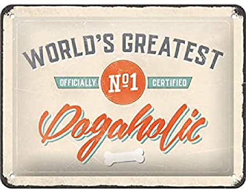 Nostalgic-Art Retro Tin Sign, PfotenSchild, Dogaholic, Gift idea for pet owners Metal Plaque