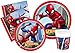 Kit Party Tavola Marvel Spider-Man Crime Fighter per 8 persone (44 pezzi: 8 piatti carta Ø23cm, 8 piatti carta Ø20cm, 8 bicchieri plastica 200ml, 20 tovaglioli carta 33x33cm)