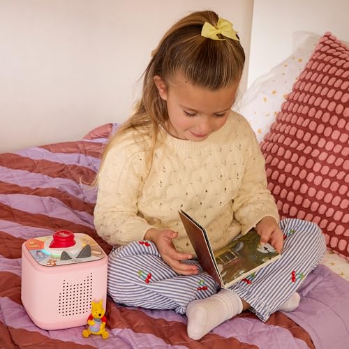 Image of Toniebox 2 Audio Player Bundle for Kids 3+ with Winnie The Pooh, Tigger, Eeyore Figurines and Tonieplay Game & Controller - Cloud Pink