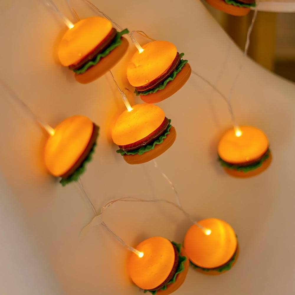 Cadena de luces creativas | Luces decorativas blancas cálidas 10LED 6,5 pies | hadas con pilas for fiestas cumpleaños en interiores que(Sandwich)