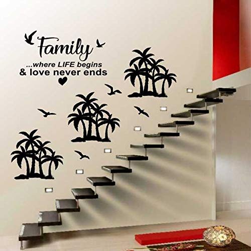KREEPO Family Never Ends Wall Décor Sticker Stair Sticker Stairway Decals Attrective Vinyl Stickers