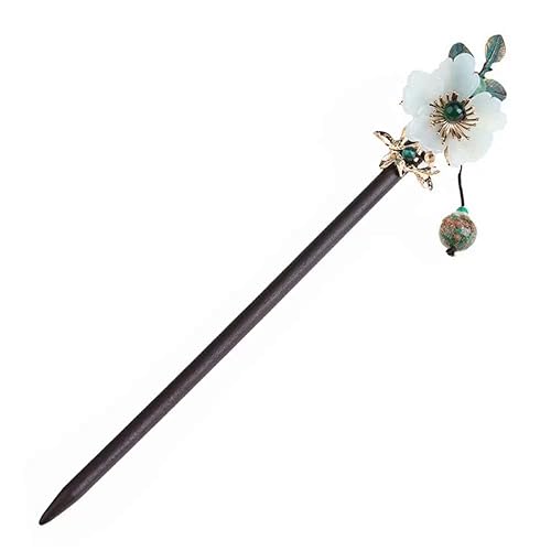 Miniatura 1 de Top Coser Palillos de pelo para las mujeres ramas flor pelo pines para el pelo elegante bollos decoración verde