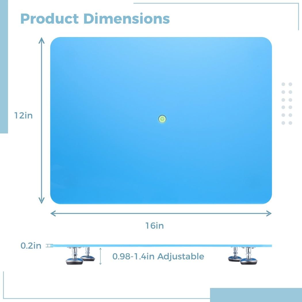 Epoxy Resin Leveling Board with Silicone Mat & Adjustable Legs, 16 X 12 Resin Crafting Table