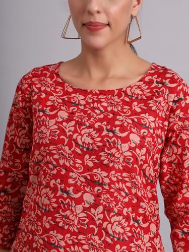 Image of PATLANI Women's Cotton Printed Short Fullstitched Kurti /Kurtas.
