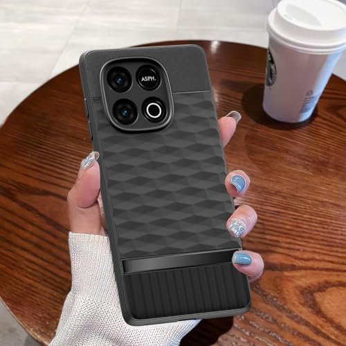 Image of Pikkme Back Cover for iQOO Neo 10 5G / Vivo Y300 GT 5G Camera Protection 3D Hexa Cube Design Silicone Protective Bumper Case (Black)
