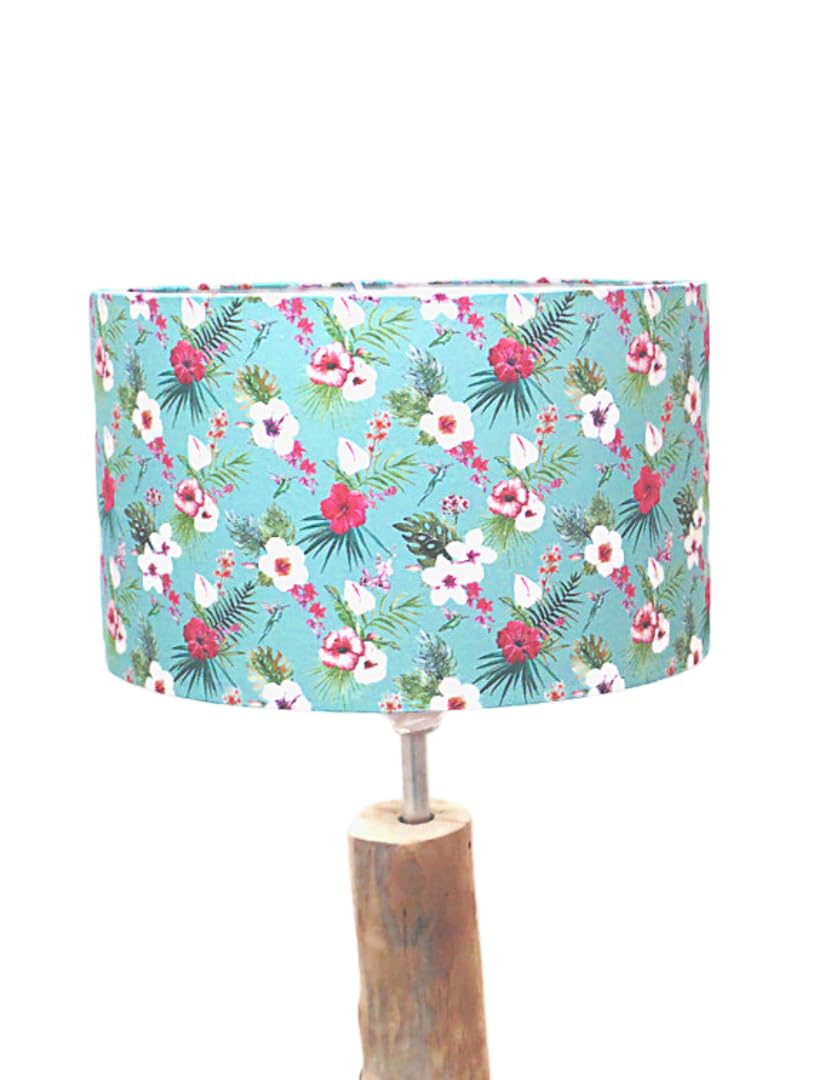 abat-jour fleurs exotiques hibiscus Luminaire diamètre personnalisé idée cadeau noël anniversaire décoration exotique tropical (Ø 40cm)