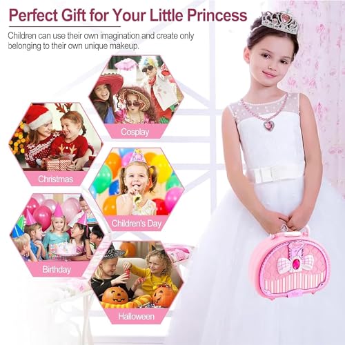 Image of Kidology Kids Makeup Kit for Girl, Unicorn Toys for Girl Real Washable Makeup Girls Princess Play Make Up Toys, Makeup Set for Age 3+ Year Old Christmas & Birthday Gift (Dream Beauty Makeup Box)